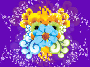 Purple Flowers PPT Backgrounds