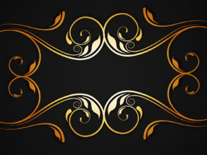 Golden Floral Border PPT Backgrounds