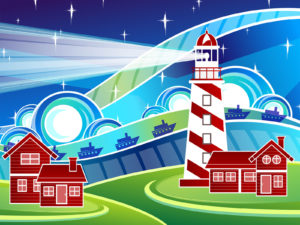 Stylised Lighthouse PPT Backgrounds