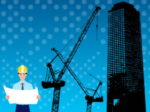 Architect and Skyscraper Construction PPT Background