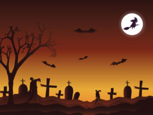 Happy Halloween in the Cemetery PPT Background