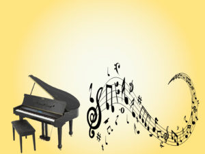 Piano and Treble Clef PPT Background