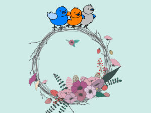 Birds on the Flowers PPT Templates