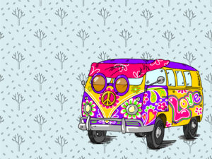 Hippie Bus PPT Backgrounds