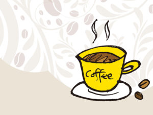 Yellow Coffee Cup Powerpoint Backgrounds