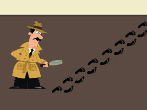 Detective and Footprint Powerpoint Backgrounds