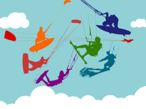 Flying with Colorful Kite PPT Backgrounds