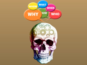 Skulls and Questions Powerpoint Backgrounds