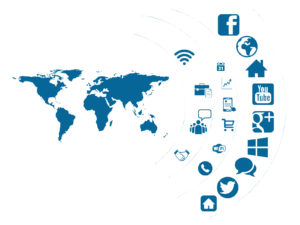 Social Media around the World Powerpoint Backgrounds