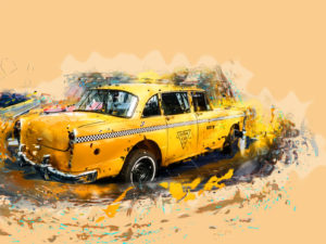 Yellow Taxi Powerpoint Templates