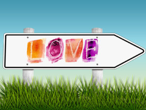 Love Direction Sign PPT Background