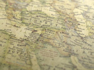 Vintage Map Across To Turkey Background